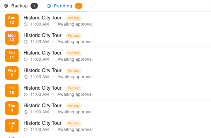 Pending requests tab