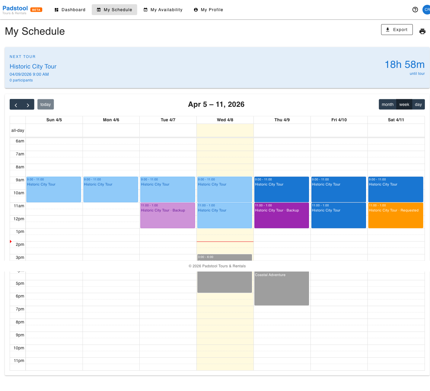 Schedule calendar