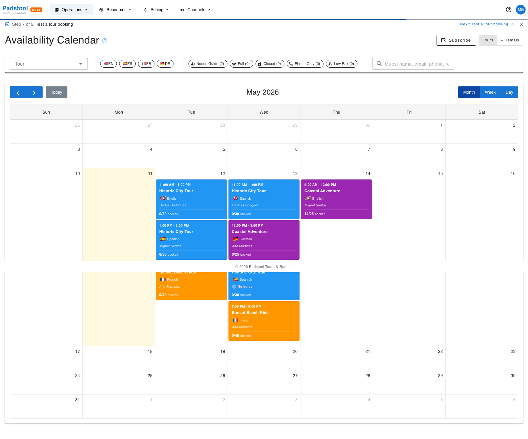 Availability Calendar