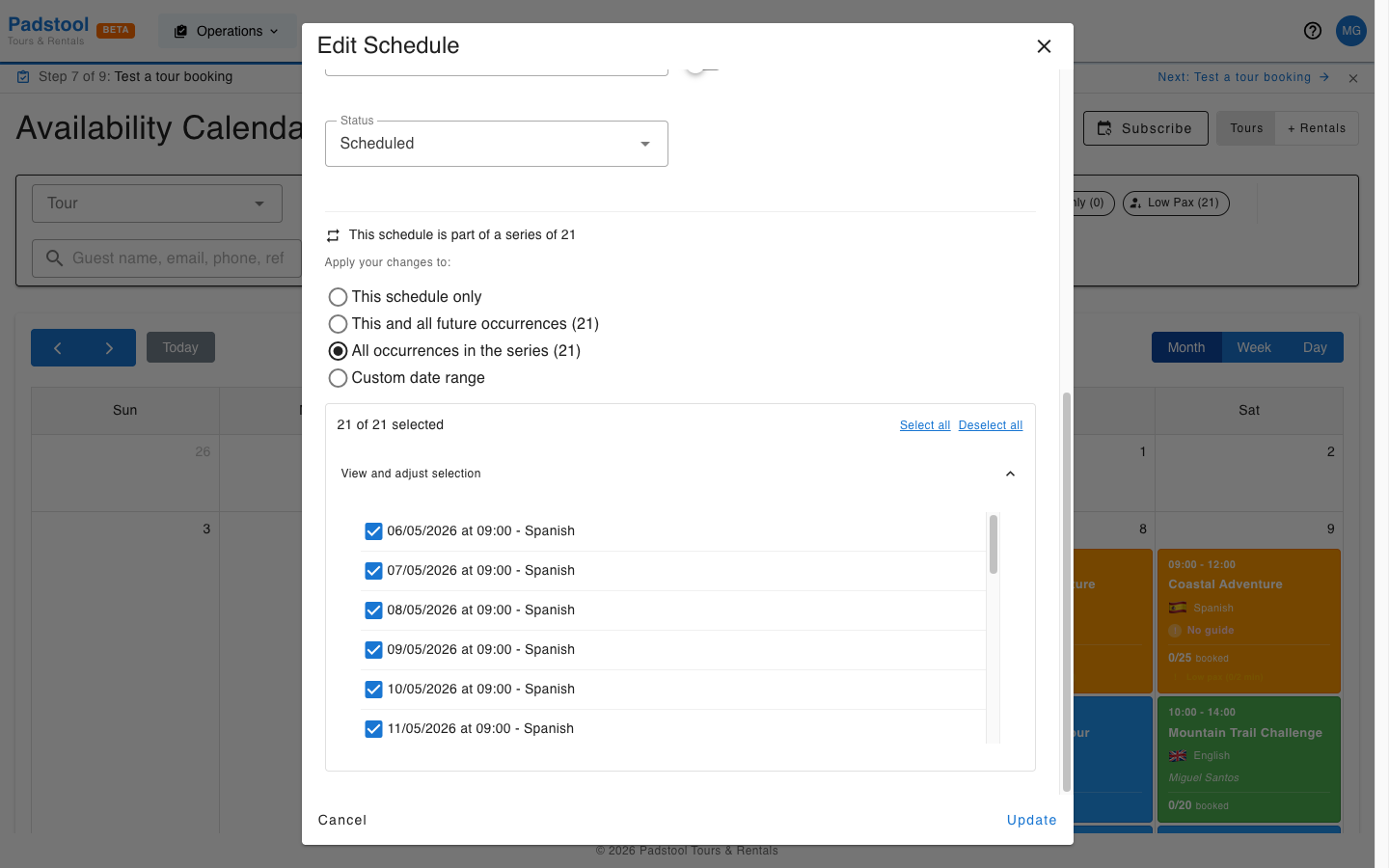 Edit dialog with batch scope selector