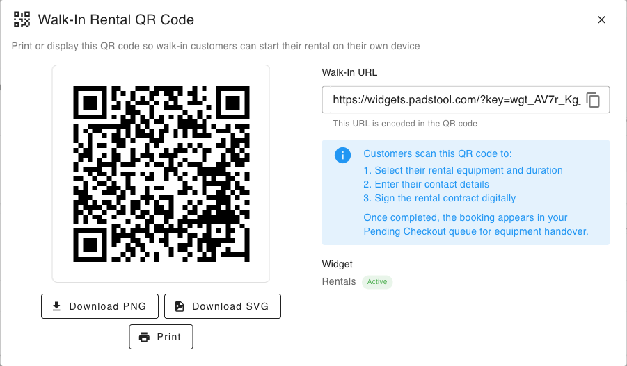 Walk-In QR Code