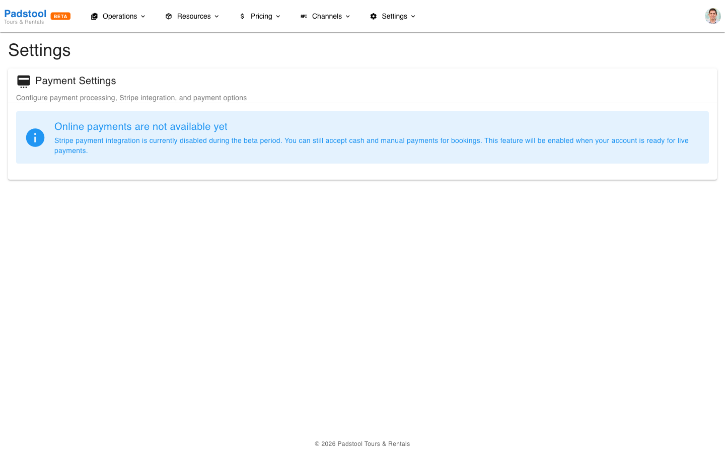 Payment setup with Stripe